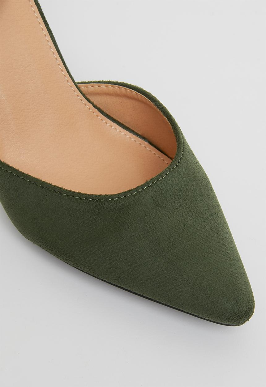 edit - Ankle strap block heel - khaki