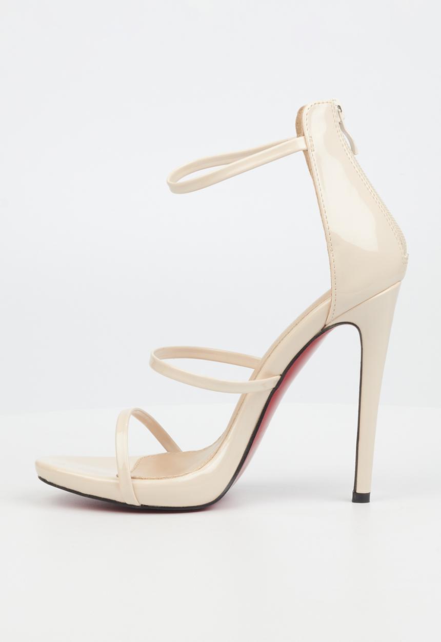 Miss Black - Bou1 barely there stiletto heel - beige