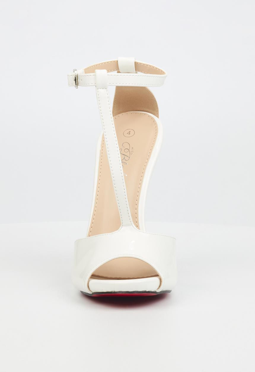 Miss Black - Bou2 barely there stiletto heel - white