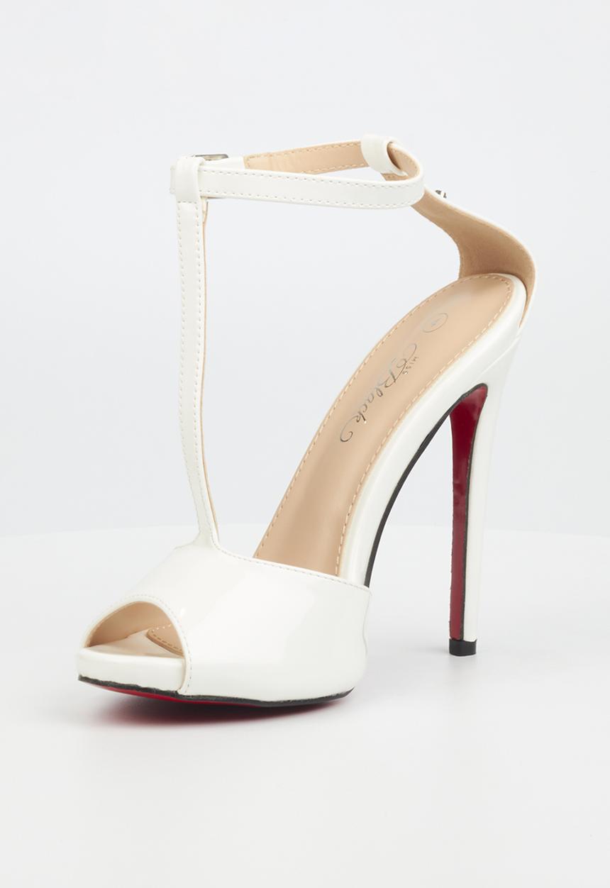 Miss Black - Bou2 barely there stiletto heel - white