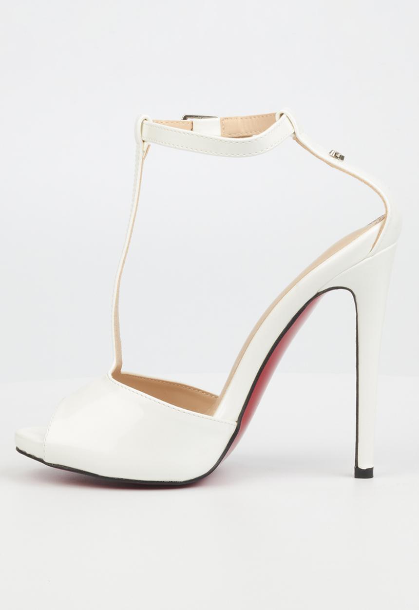 Miss Black - Bou2 barely there stiletto heel - white