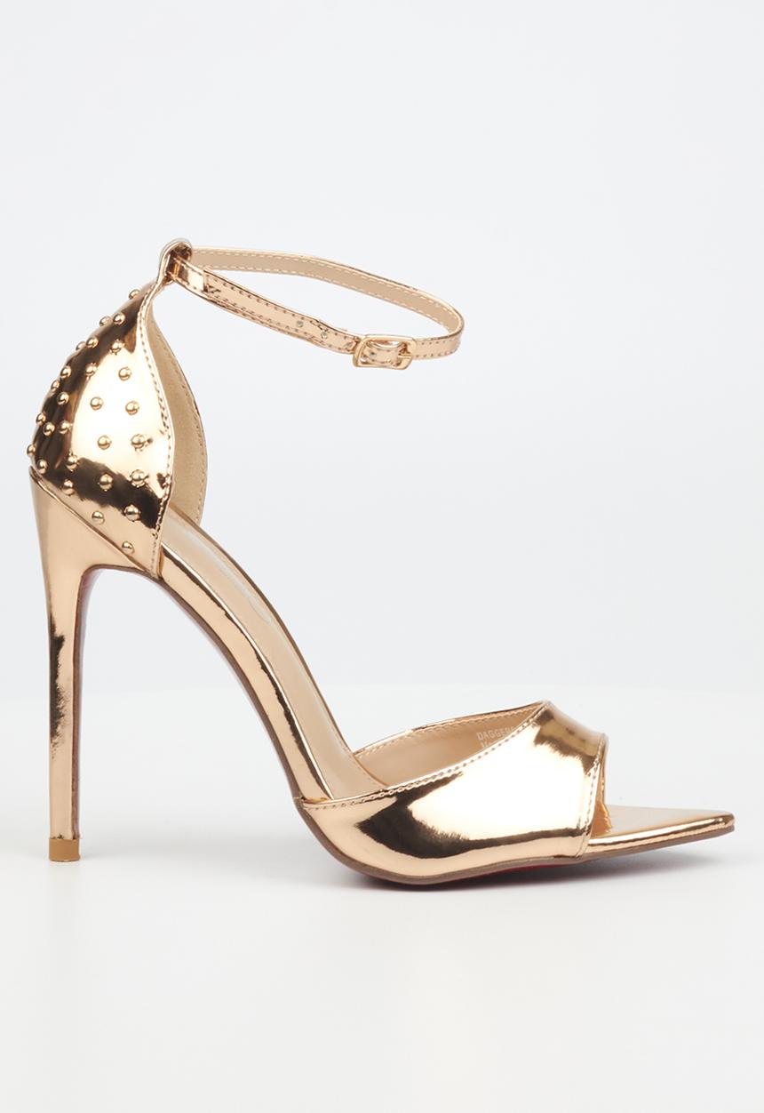 Miss Black - Dagger5 barely there stiletto heel - rose gold