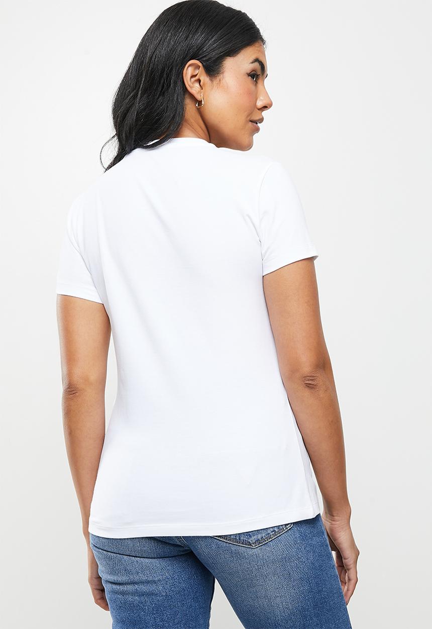 POLO - Allie basic short sleeve essential crew neck T-shirt - white