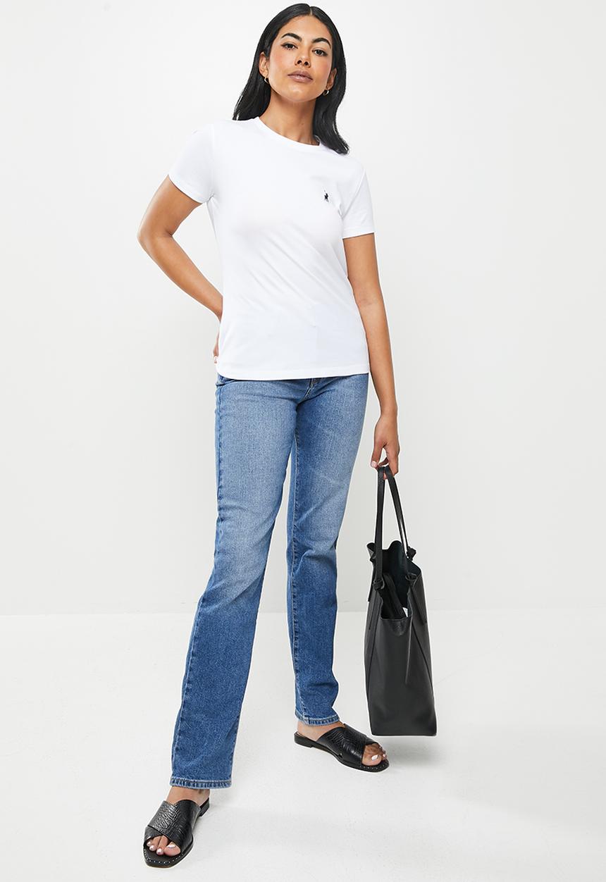 POLO - Allie basic short sleeve essential crew neck T-shirt - white