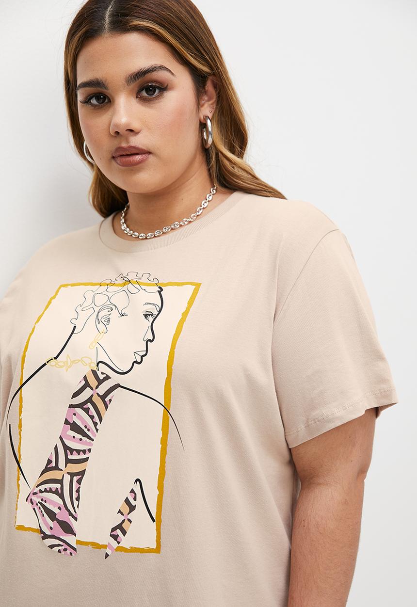 Superbalist - Basic crew graphic tee - stone