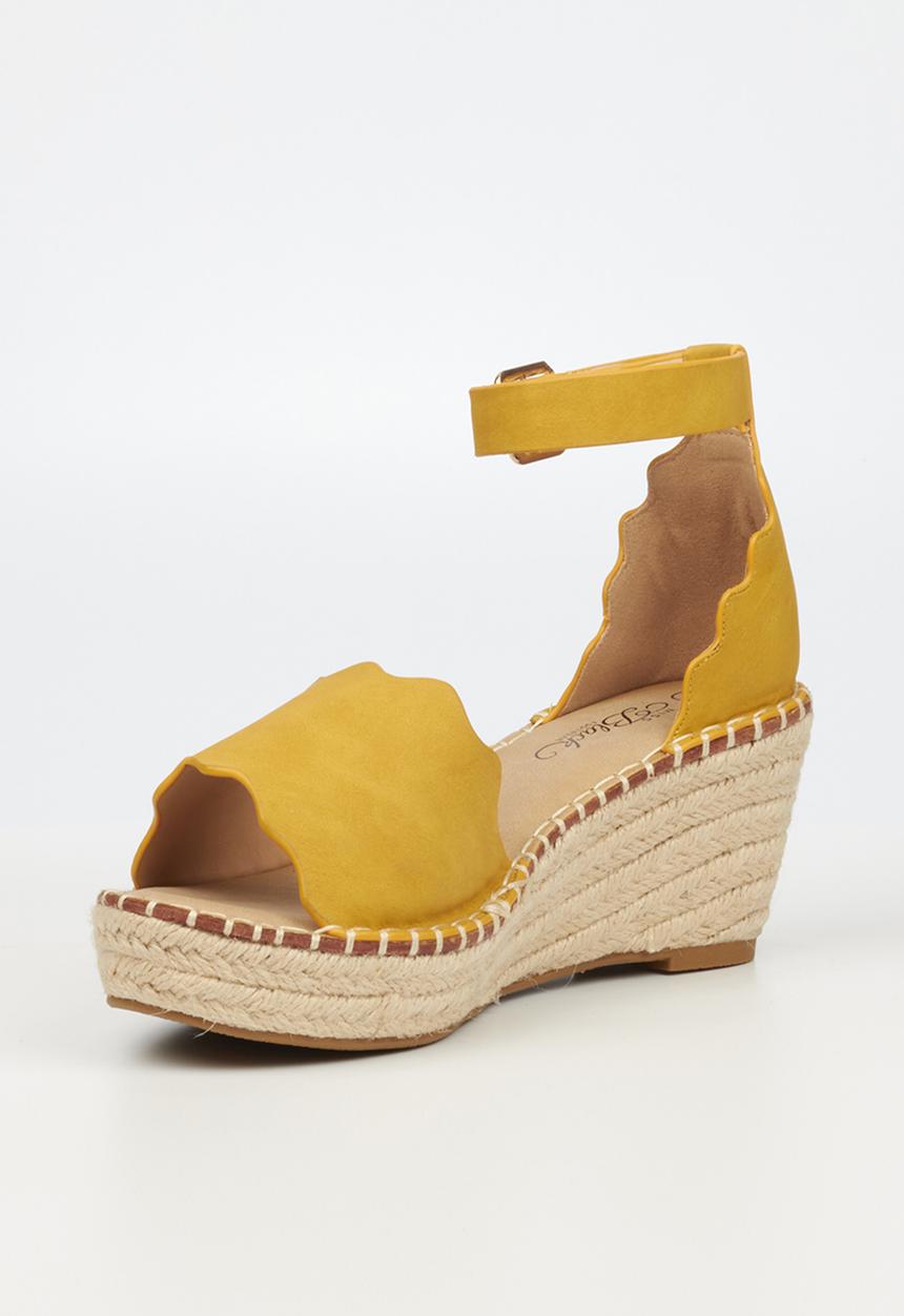 Miss Black - Jayda1 espadrille wedge heel - yellow