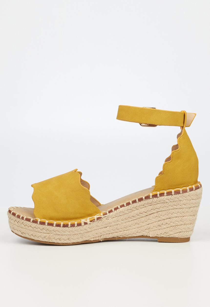 Miss Black - Jayda1 espadrille wedge heel - yellow