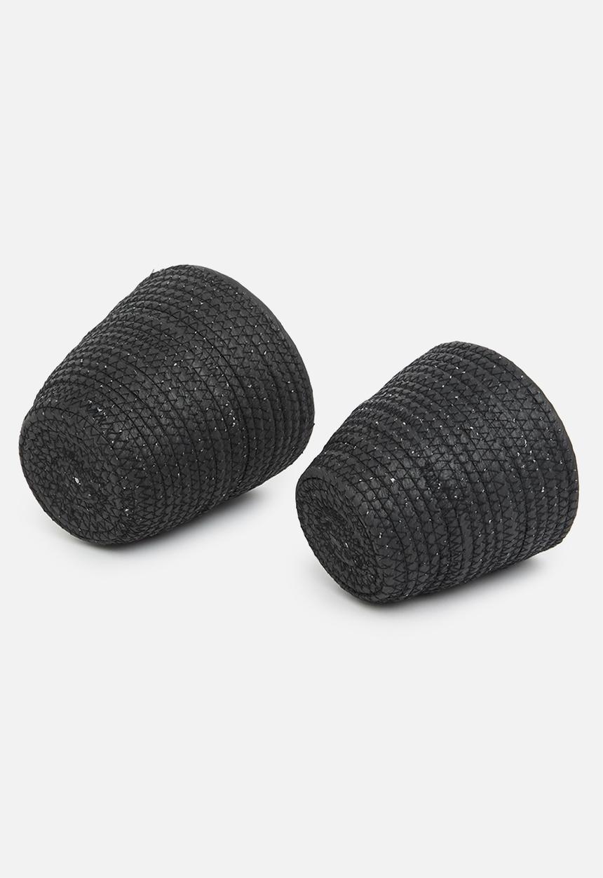 Sixth Floor - Muerte planter set of 2 - black