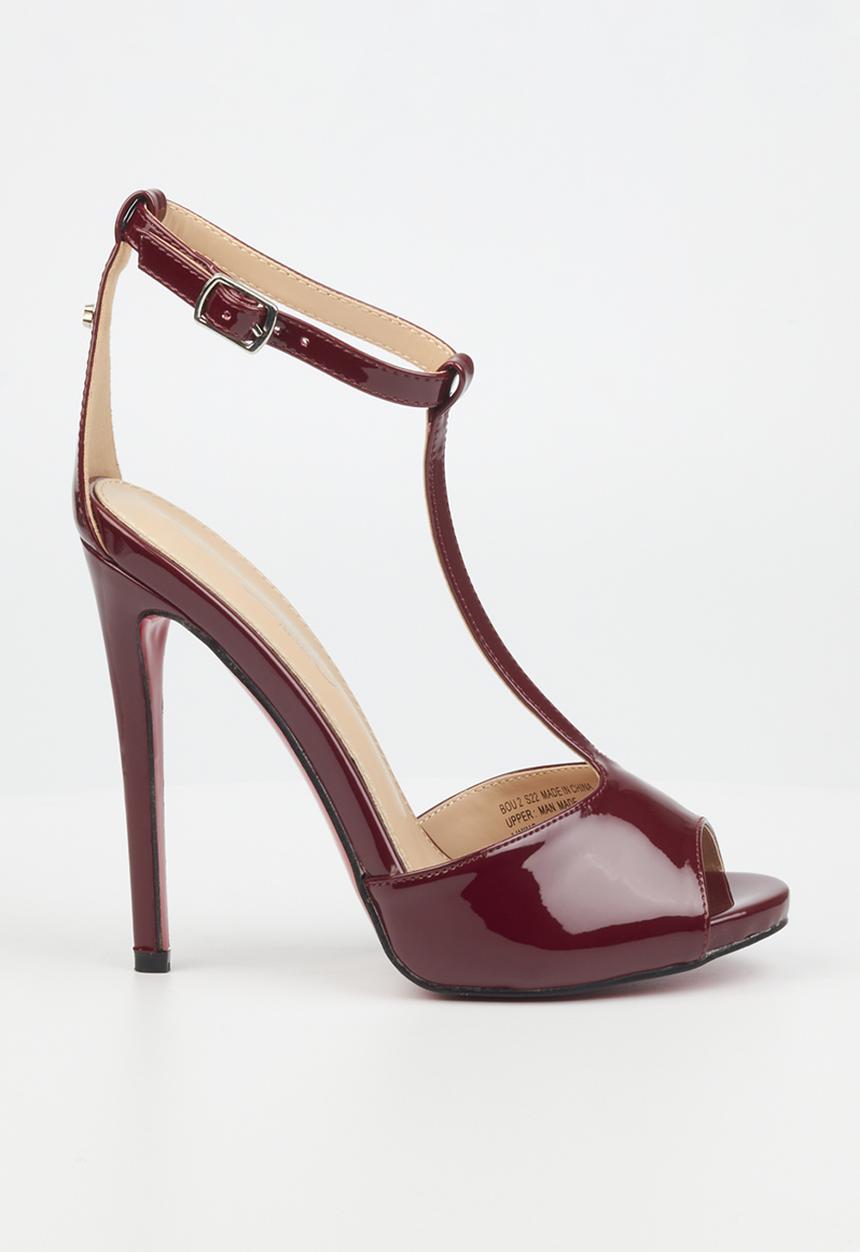 Miss Black - Bou2 barely there stiletto heel - burgundy