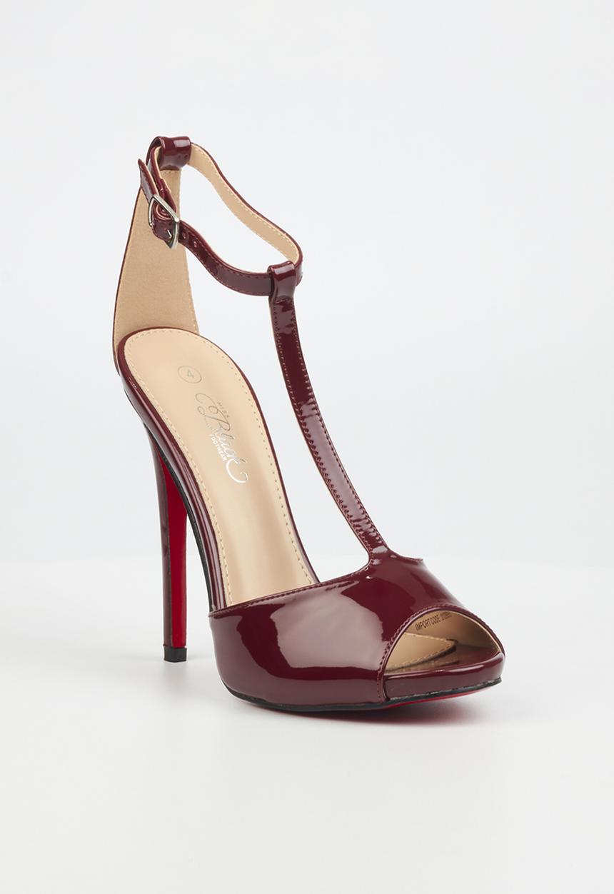 Miss Black - Bou2 barely there stiletto heel - burgundy