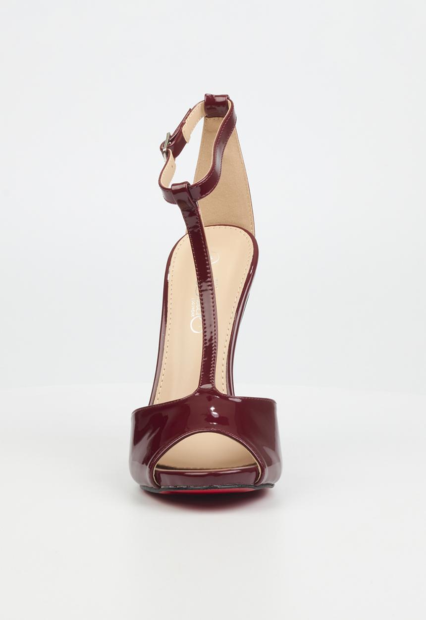 Miss Black - Bou2 barely there stiletto heel - burgundy