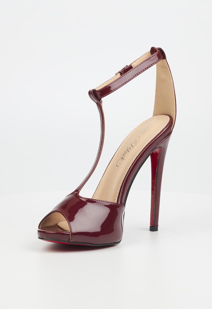 Miss Black - Bou2 barely there stiletto heel - burgundy