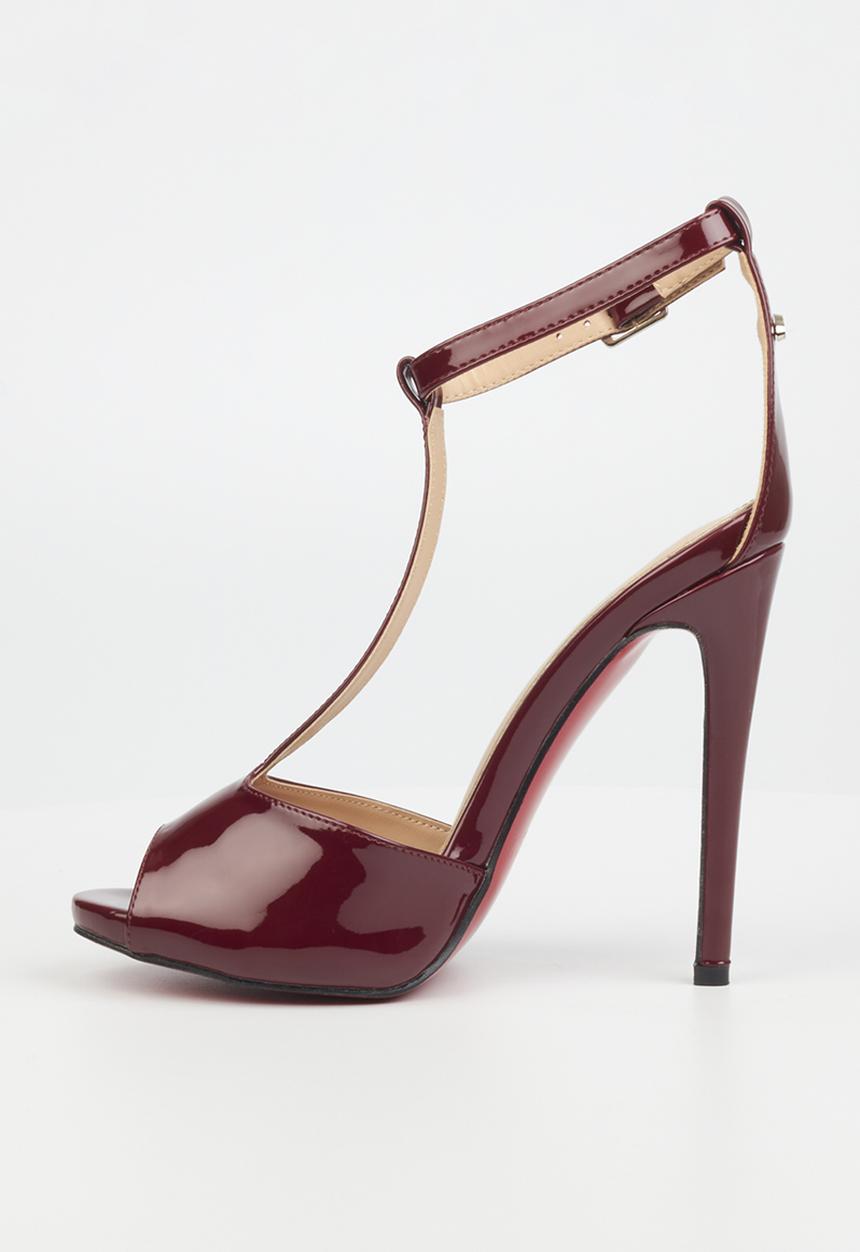 Miss Black - Bou2 barely there stiletto heel - burgundy