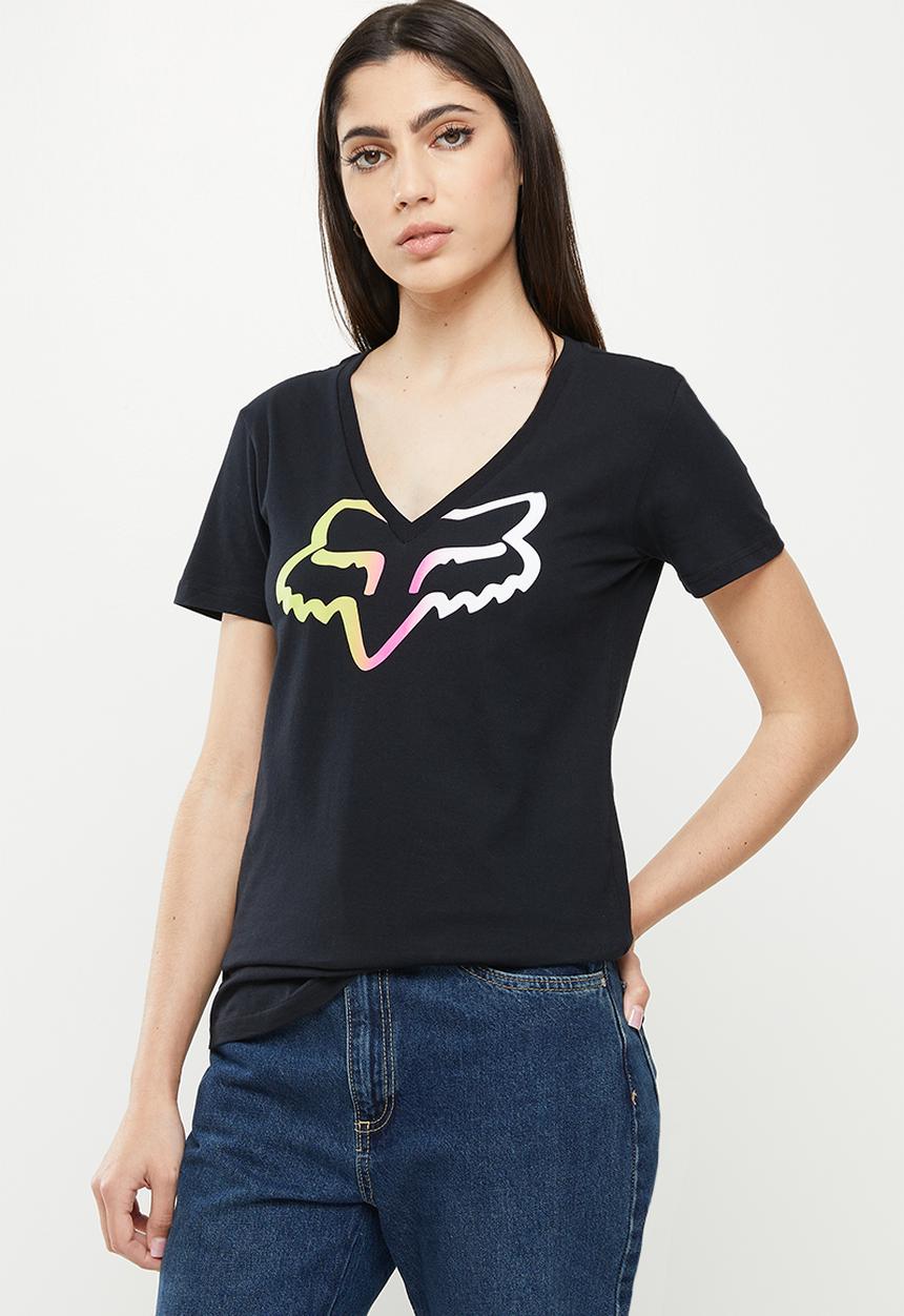 Fox - Gradient v-neck - black