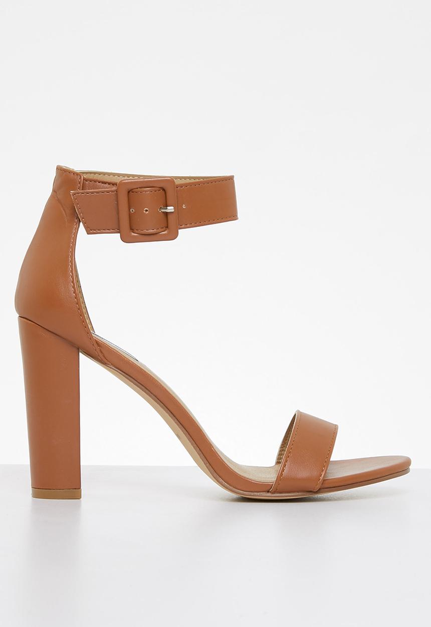 Madison® - Angelique buckle tie block heel - tan