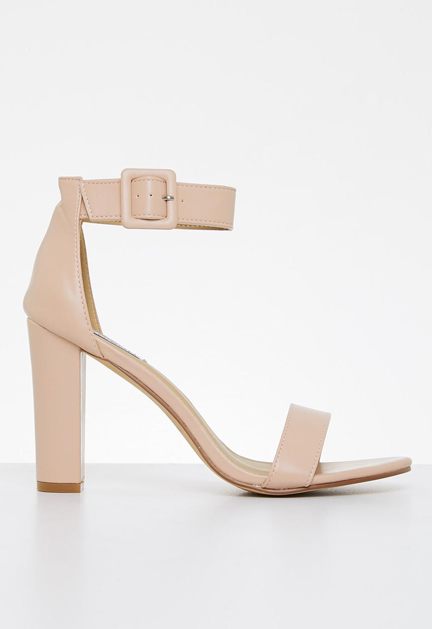 Madison® - Angelique buckle tie block heel - blush