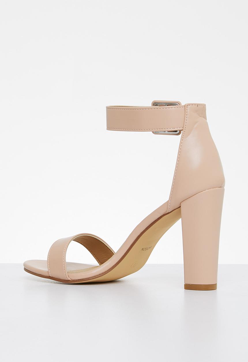 Madison® - Angelique buckle tie block heel - blush