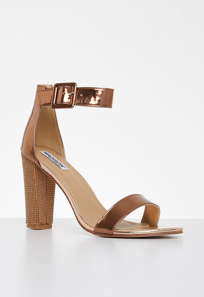 Madison® - Angelique buckle tie block heel - bronze