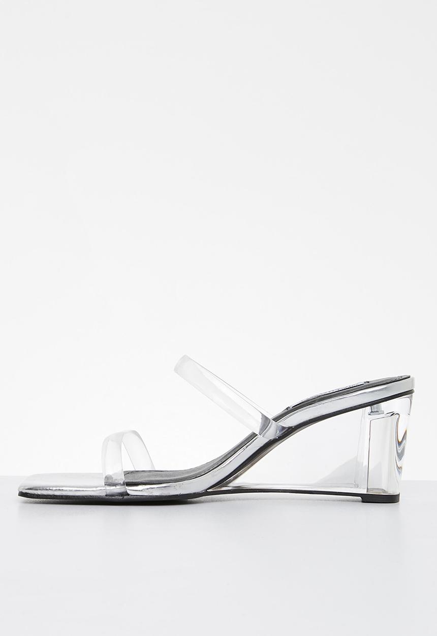 Madison® - Aria mule wedge heel - silver