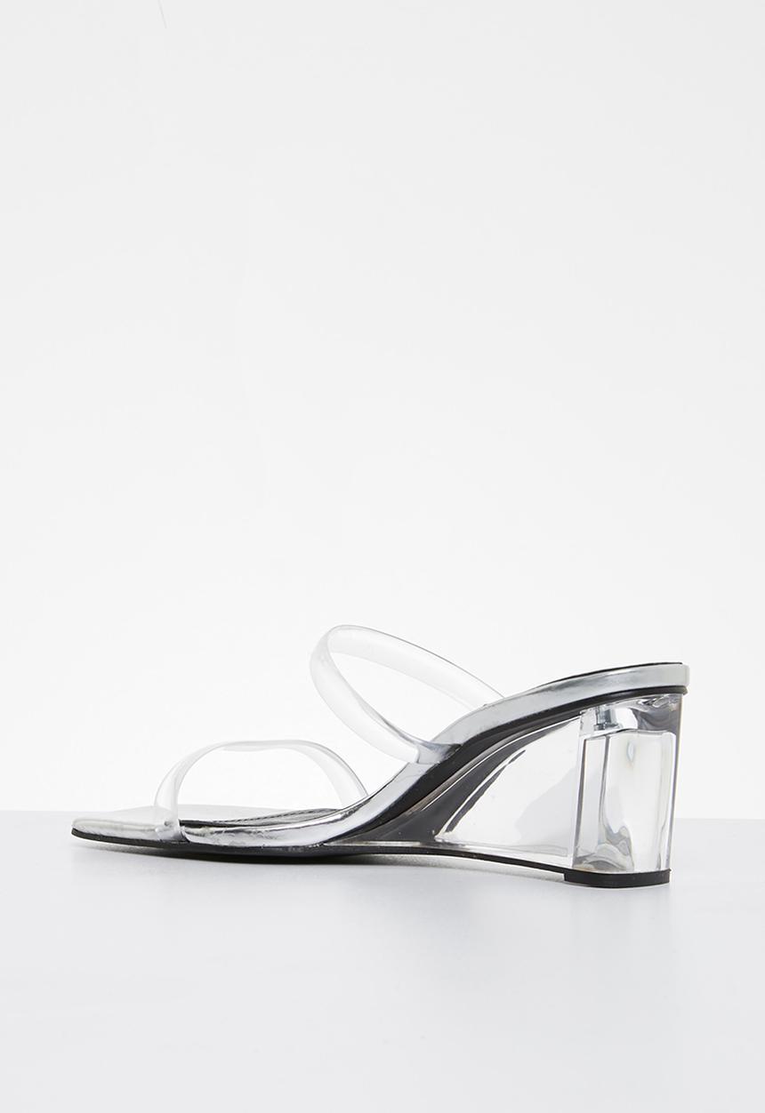 Madison® - Aria mule wedge heel - silver