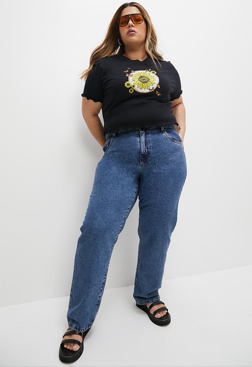 Blake - Graphic baby tee - black