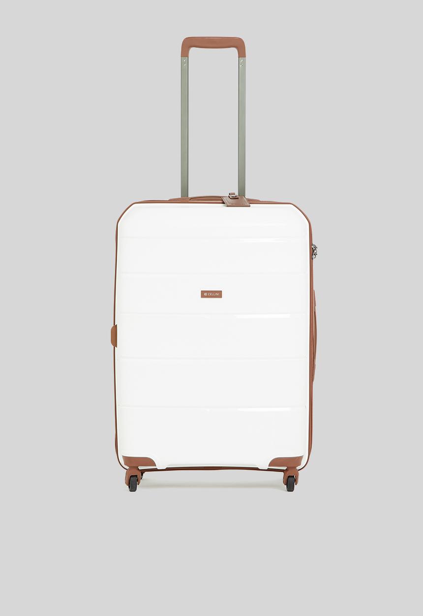 Cellini - Spinn 4 wheel trolley - white & tan