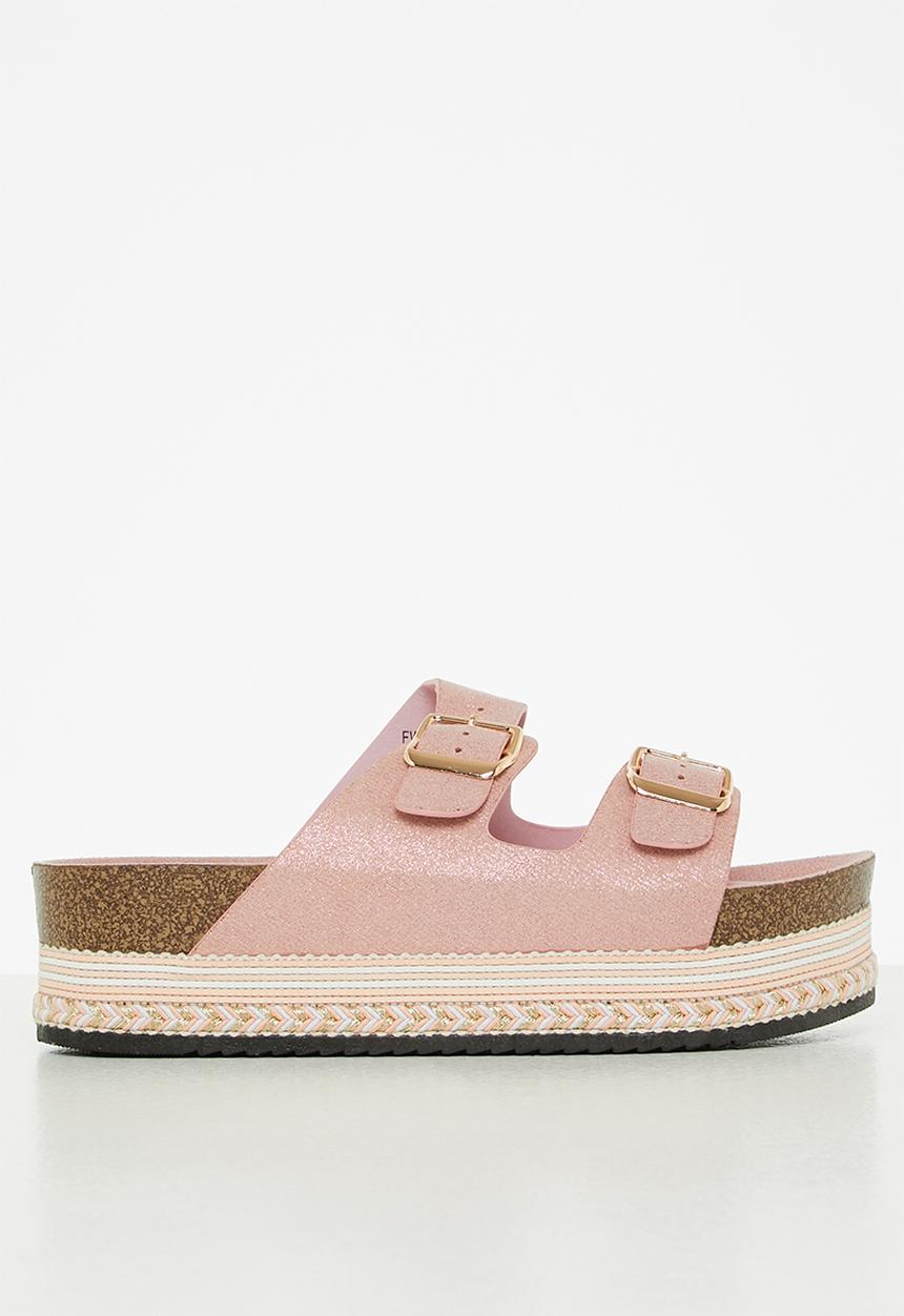 Footwork - Sirena flatform espadrille slide - pink