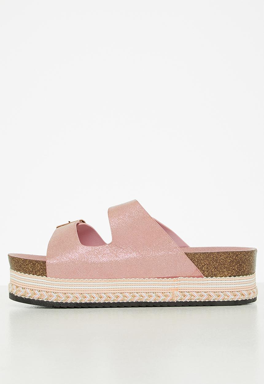 Footwork - Sirena flatform espadrille slide - pink