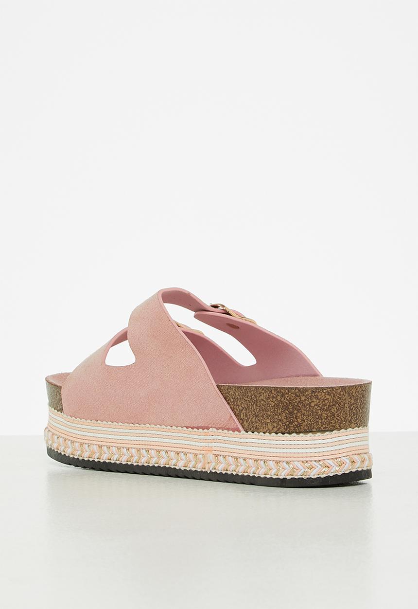 Footwork - Sirena flatform espadrille slide - pink