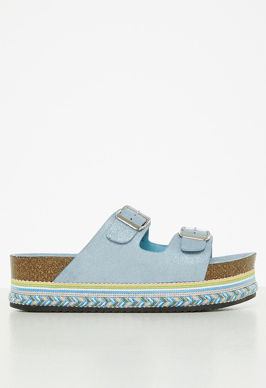 Footwork - Sirena flatform espadrille slide - blue