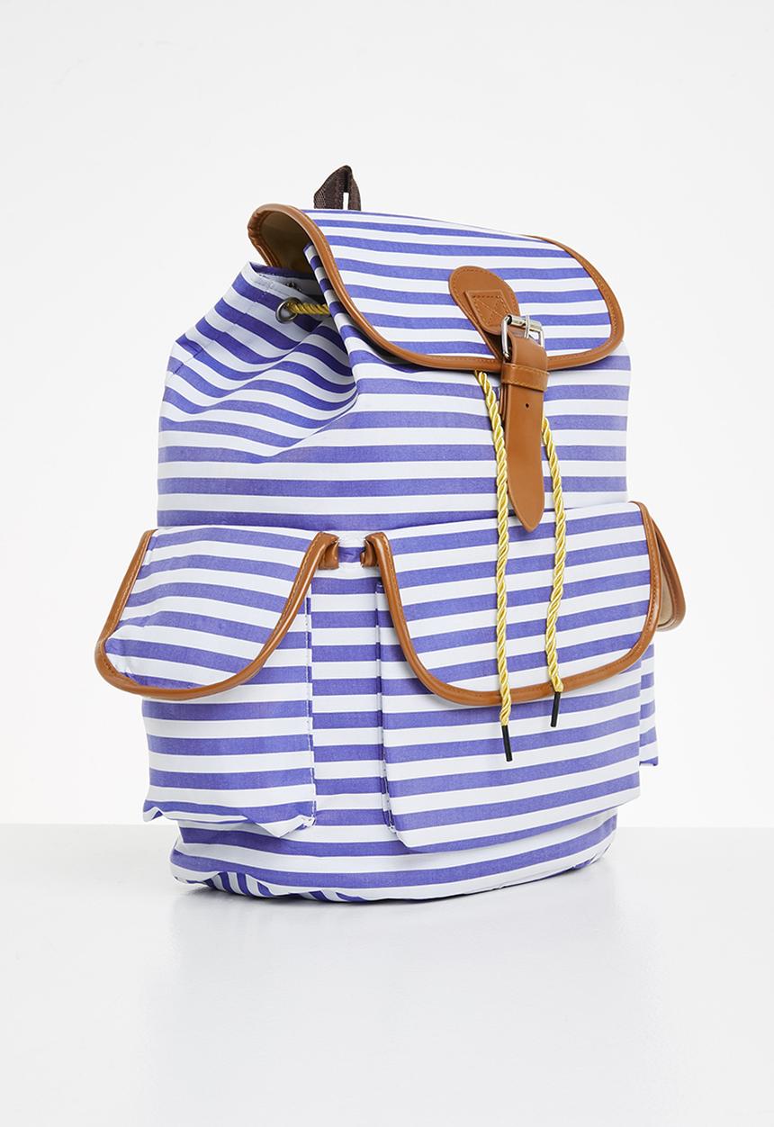 Superbalist - Nautical stripe backpack - navy & white