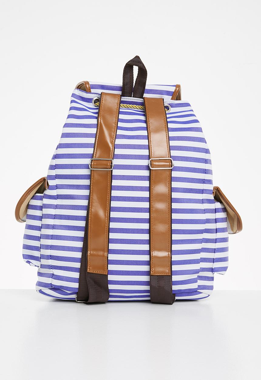 Superbalist - Nautical stripe backpack - navy & white