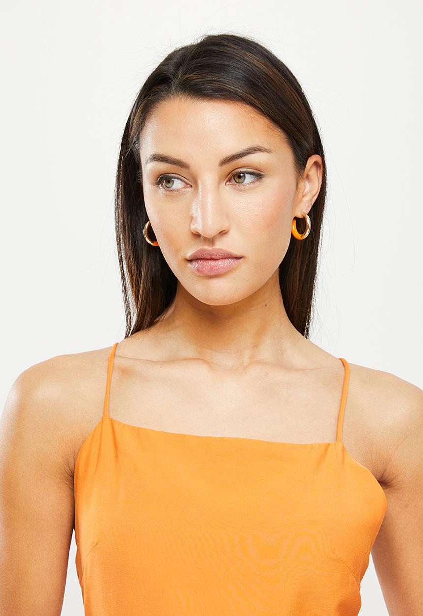 Glamorous - Petite open back wide leg jumpsuit - tangerine