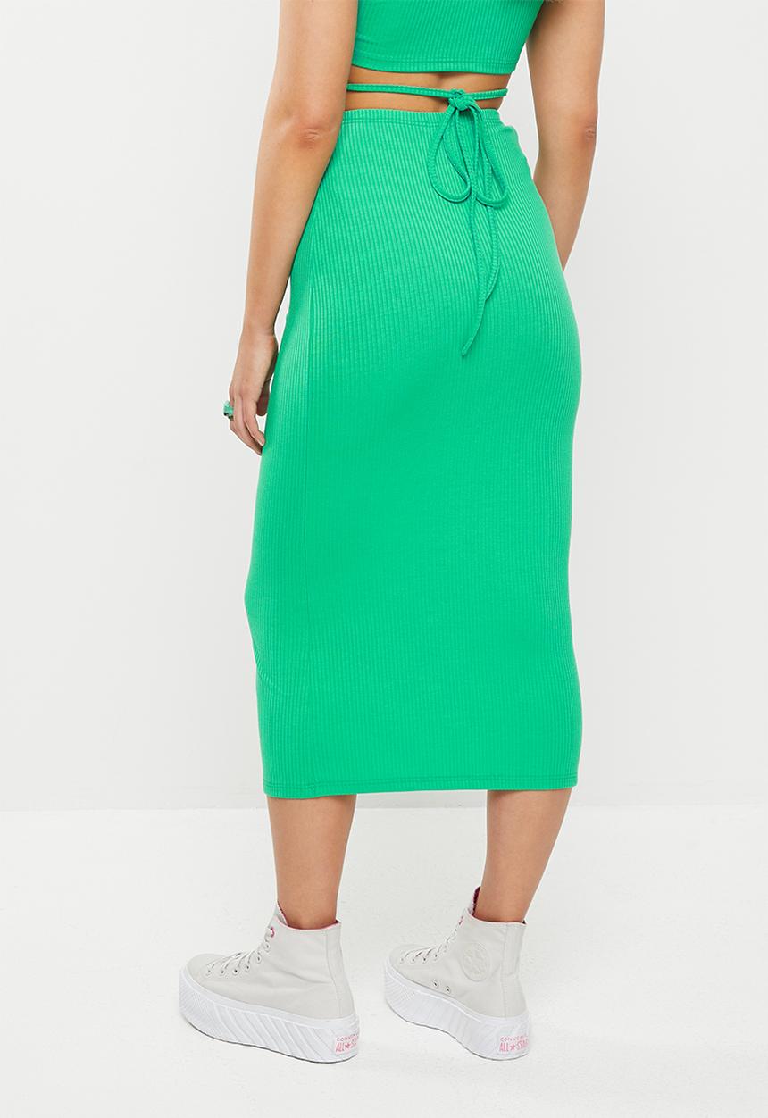 Glamorous - Arian rib skirt co-ord - bright green