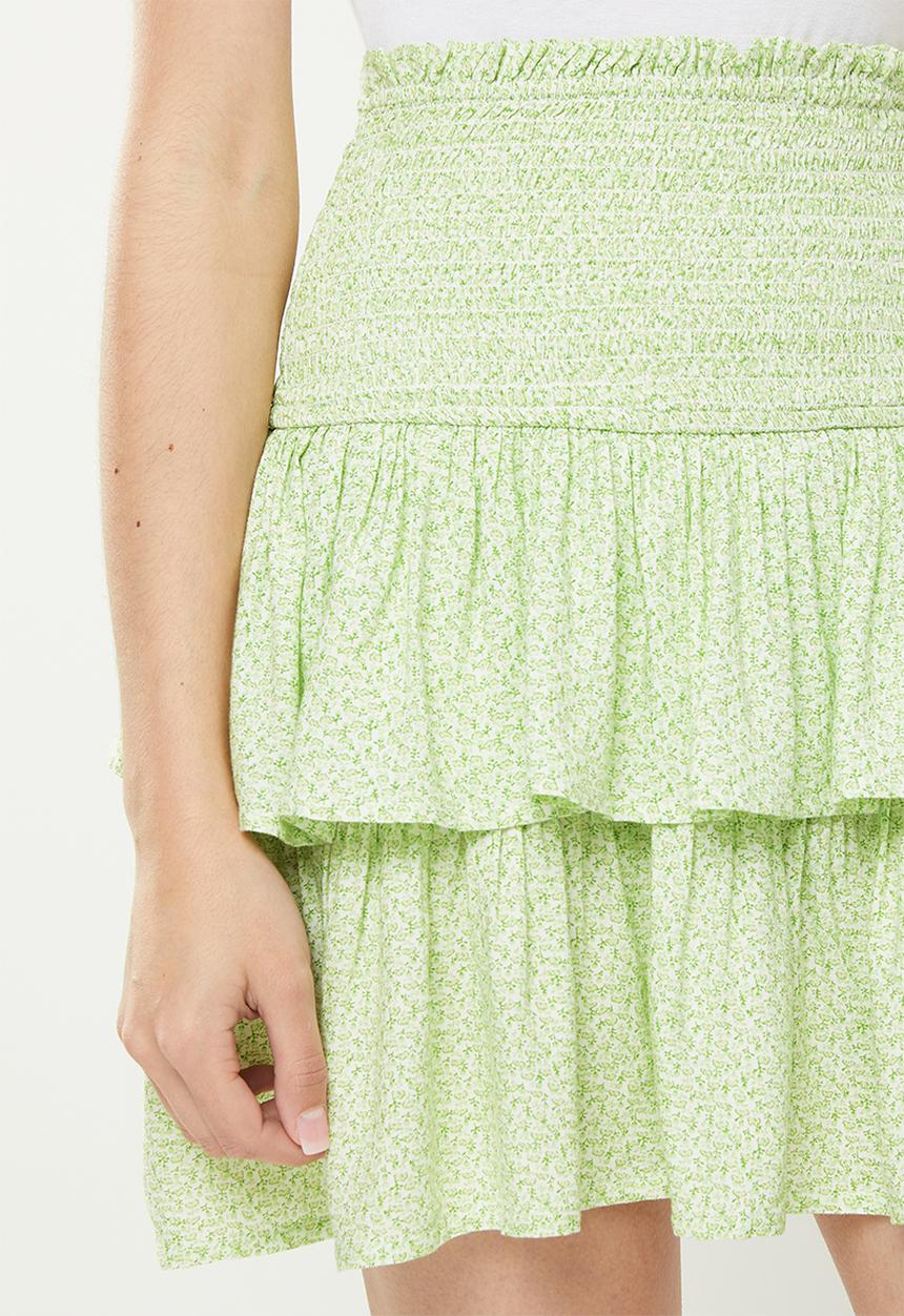 ONLY - Vicky mini smock skirt - white & green