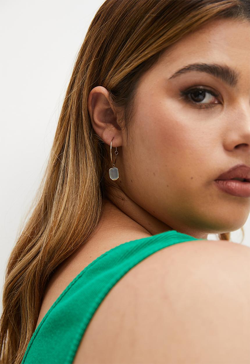 Superbalist - Hoop earrings - gold & green