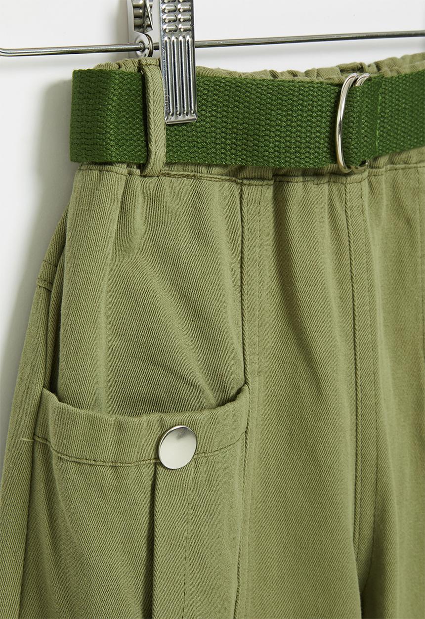 Rebel Republic - Girls cargo pants with belt - olive