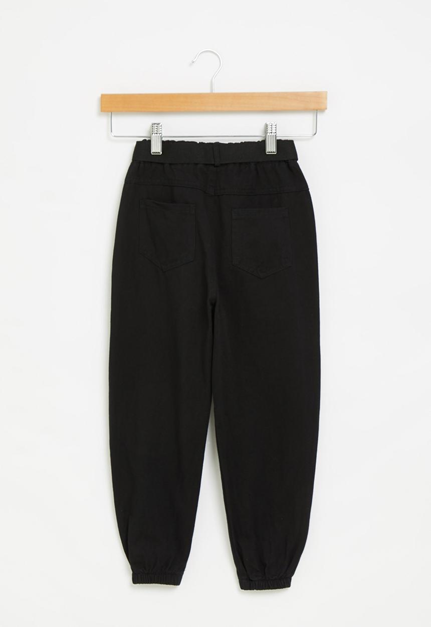 Rebel Republic - Girls cargo pants with belt - black