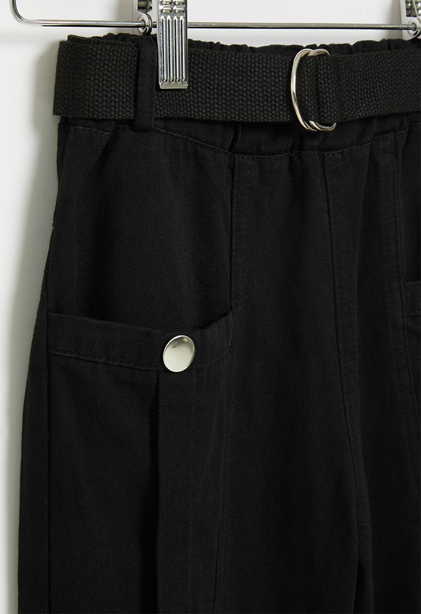 Rebel Republic - Girls cargo pants with belt - black