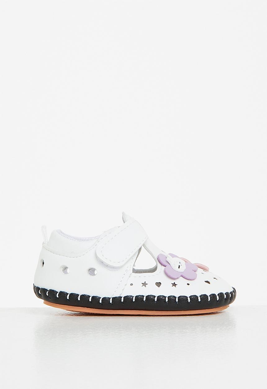 Pop Candy - Girls flower soft sole - white