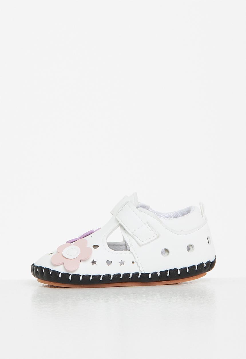 Pop Candy - Girls flower soft sole - white