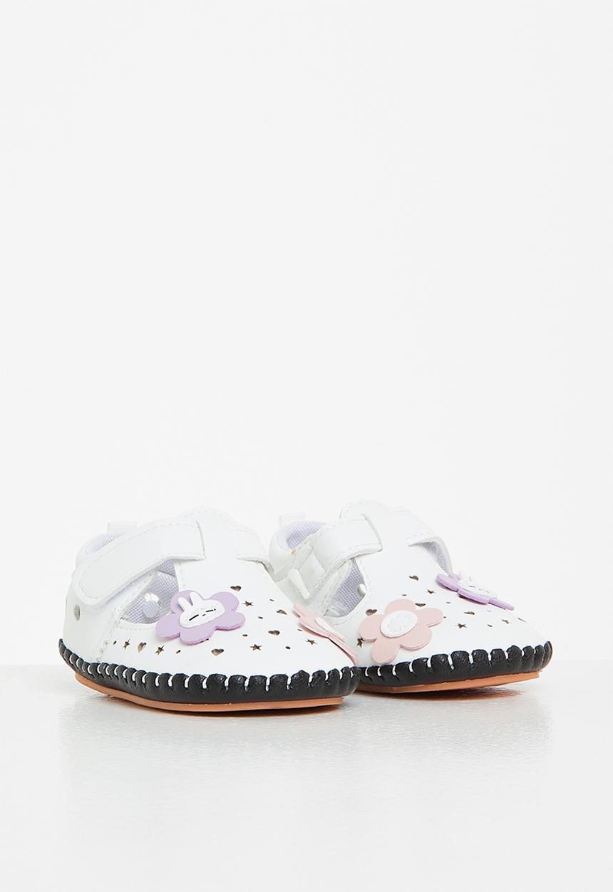 Pop Candy - Girls flower soft sole - white