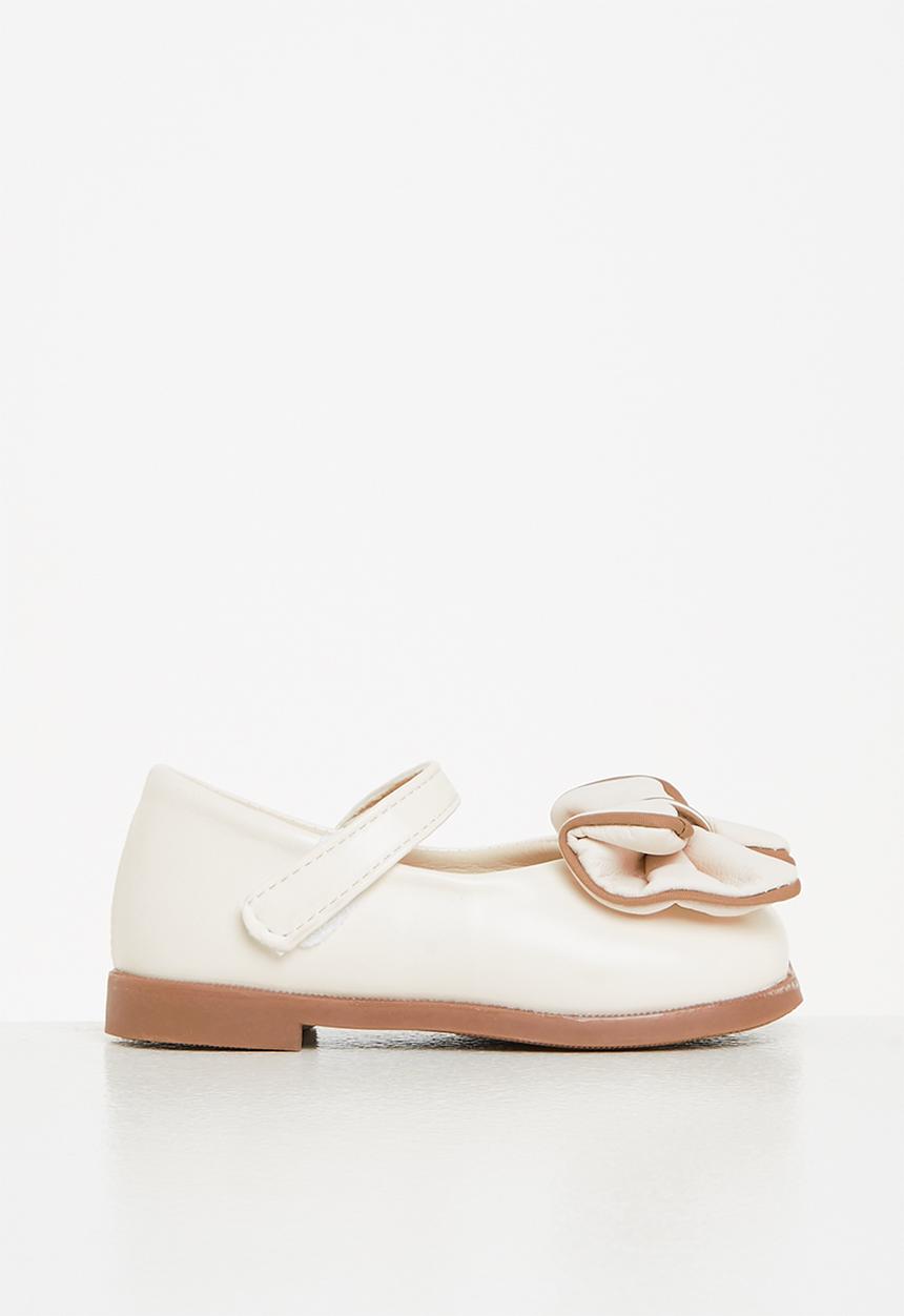 Pop Candy - Girls bow pump - cream & brown