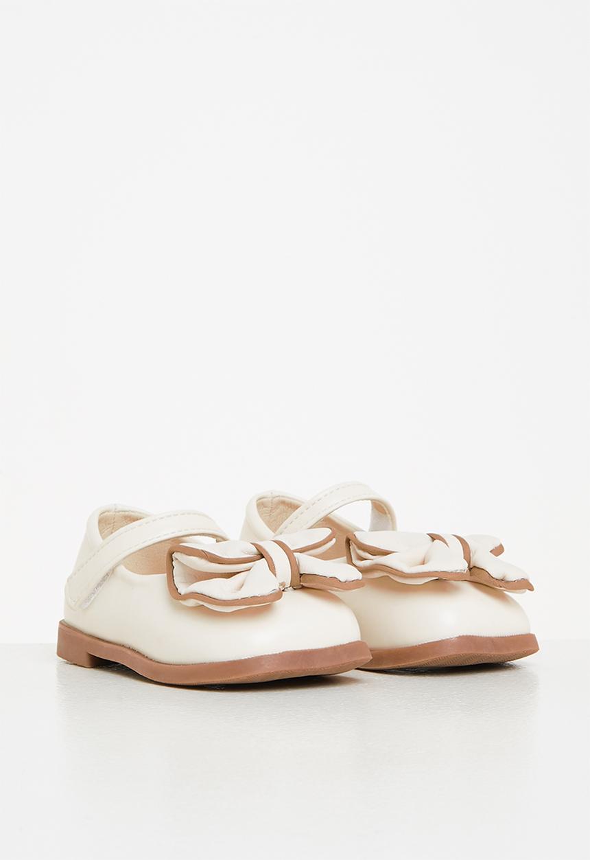 Pop Candy - Girls bow pump - cream & brown