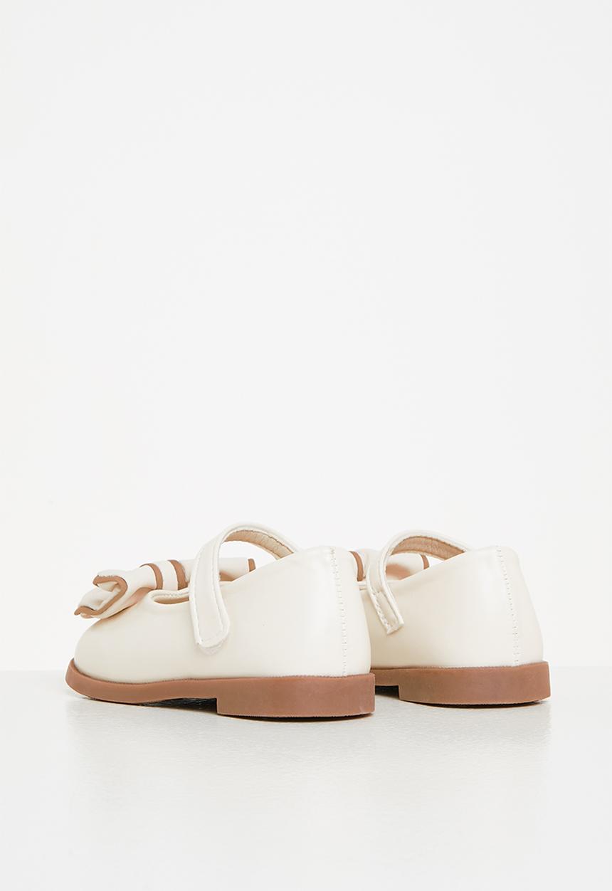 Pop Candy - Girls bow pump - cream & brown