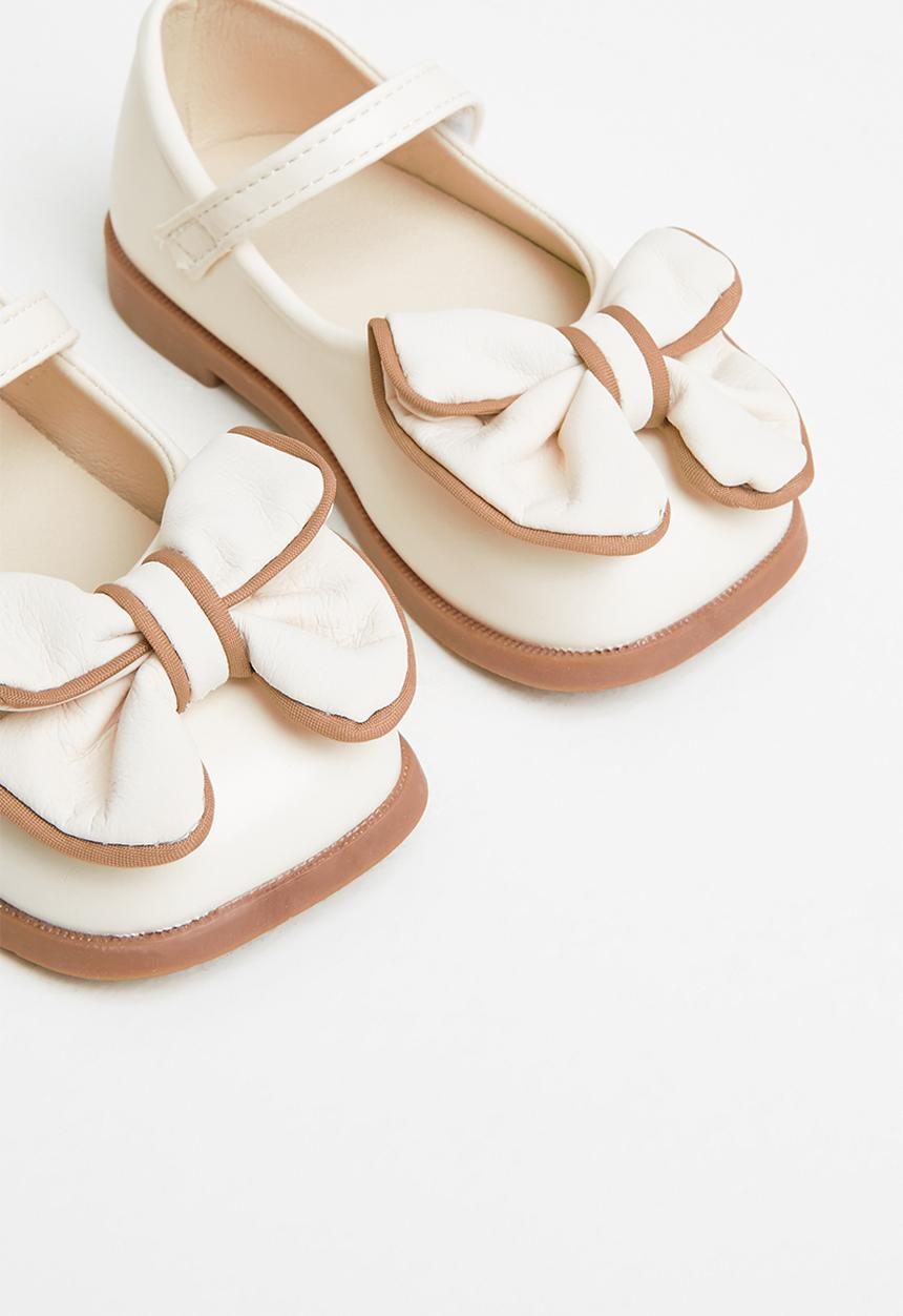 Pop Candy - Girls bow pump - cream & brown