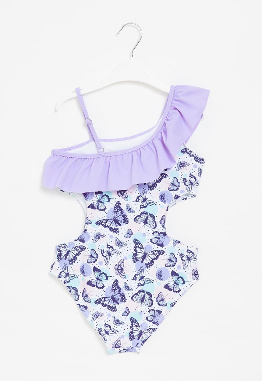 Rebel Republic - Girls butterfly one piece bikini - purple
