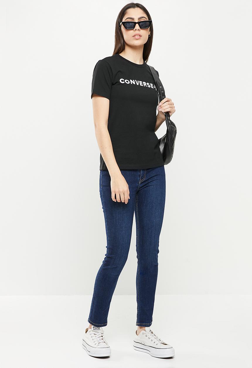 Converse - Cf strip wordmark short sleeve tee - converse black