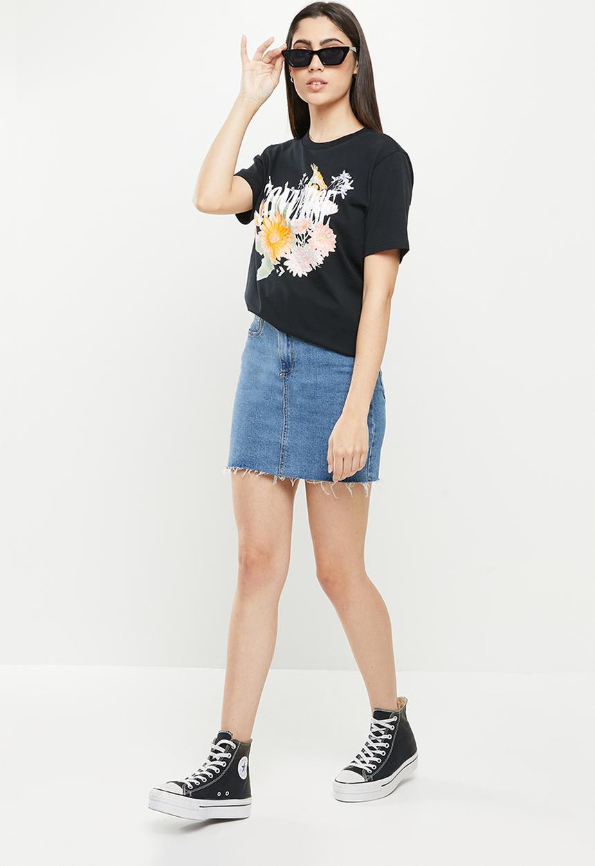 Converse - Desert floral short sleeve tee - converse black