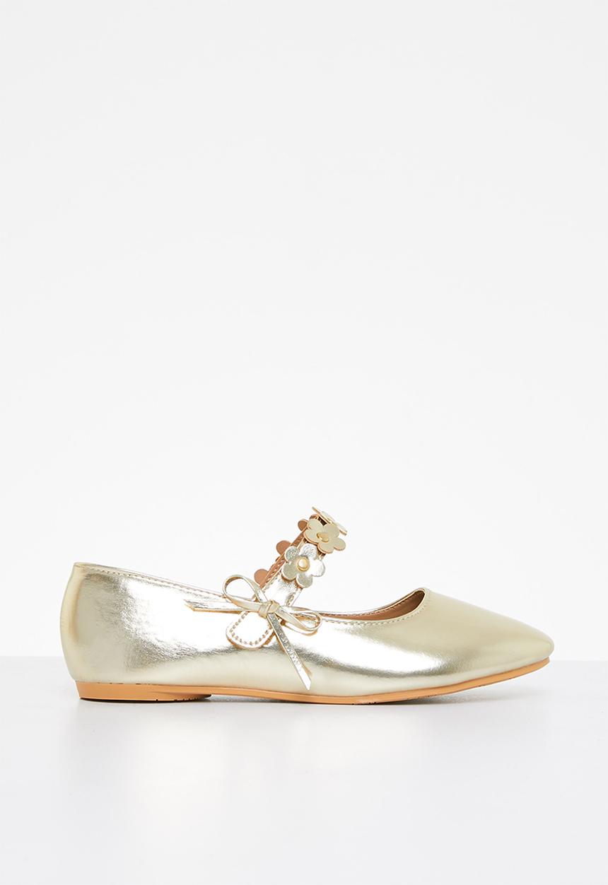 Bata - Girls flower strap pumps - gold